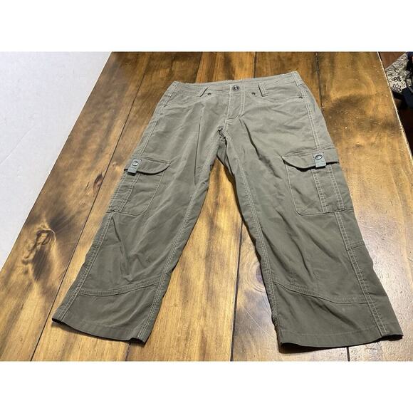 Kuhl Womens Hiking Capri Pants Size 2 Green Nylon Cotton Stretch Low Rise - Picture 1 of 11